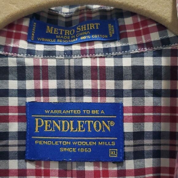 Pendleton Mens Metro Short Sleeve Button Down Plaid Shirt, Size Xl - Picture 2 of 5